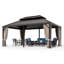 Pavillon de jardin en aluminium à toit double avec toit rigide-94813550