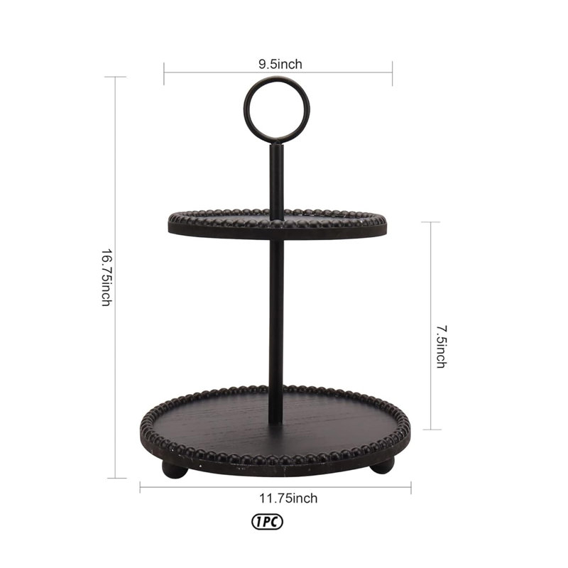 Plateau de service décoratif à deux niveaux