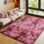 Tapis rouge foncé à poils longs de 9 pi x 12 pi, idéal pour la décoration de salon, tapis moelleux ultra doux pour les planchers de chambre à coucher, tapis esthétiques convenant aux chambres d'enfants, aux dortoirs et à la décoration intérieure