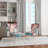 Peach And Blue Patchwork - Upholstered Patterned Accent Side Chair