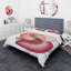 Ensemble de housse de couette en microfibre rouge / noir-66396829
