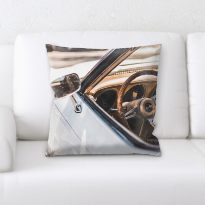 Steering Wheel Microsuede Reversible Throw Pillow