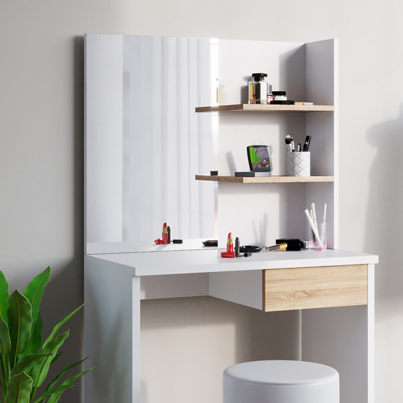 Aali Dressing Table with Mirror, White