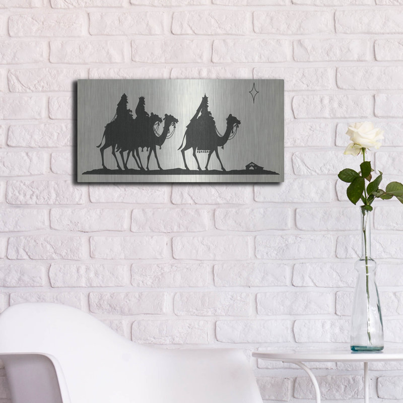 Art mural en métal Winston Porter «Three Kings 3» par Tis the Season, H 12 po x l 24 po