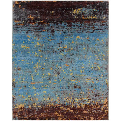 Rectangle 231 cm x 284 cm Geometric Hand Knotted Area Rug