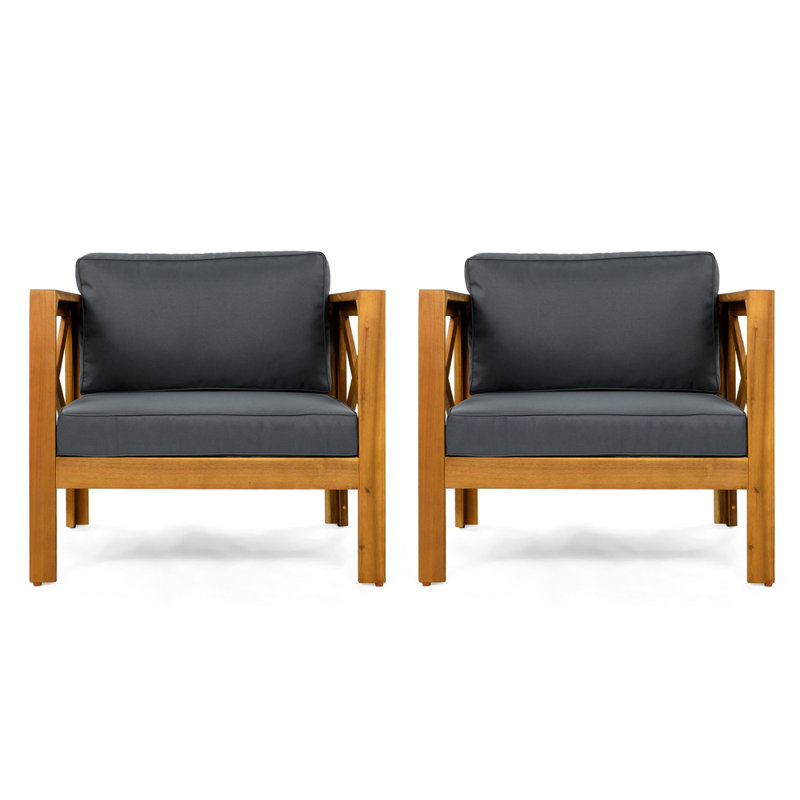 Mobilier de patio 2 pièces (gris foncé), Gris foncé