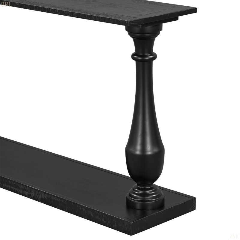Console en bois massif Luster 63 ", Noir