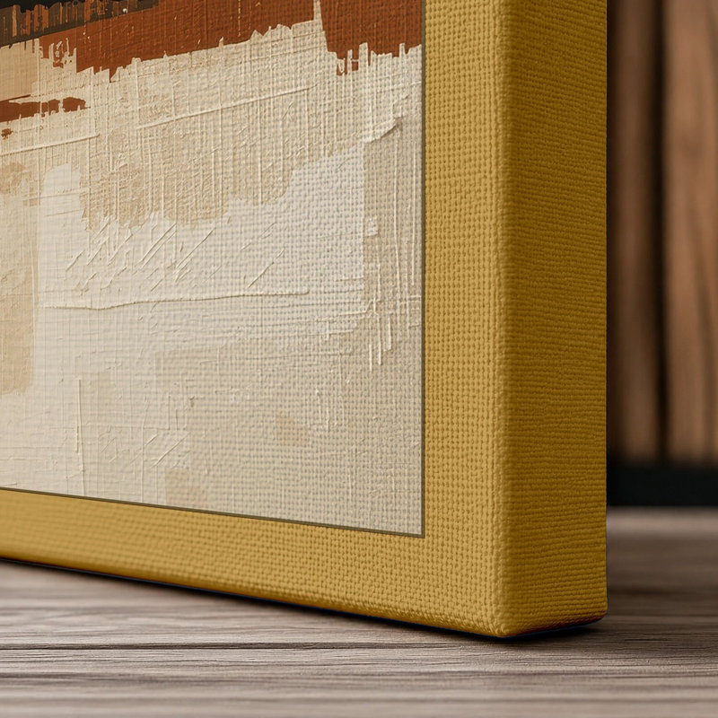Desert Under Stars Minimalist - Wrapped Canvas, 18x12 - 45.7 x 30.5 cm, Ochre Border