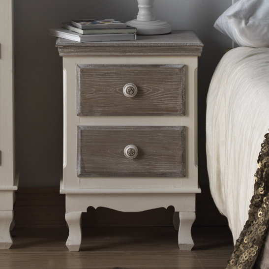 Janna 37cm W Solid + Manufactured Wood Bedside Table