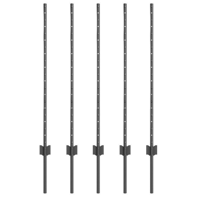 Vidaxl Fence Posts 10 Pcs U-Channel Galvanised Steel, 100cm H x 8.5cm W, Grey