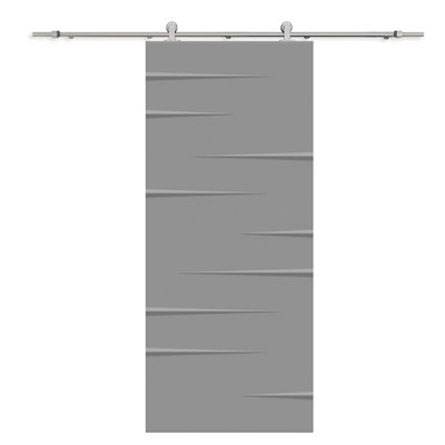 Hollow Paneled Painted without Installation Hardware Kit Barn Door