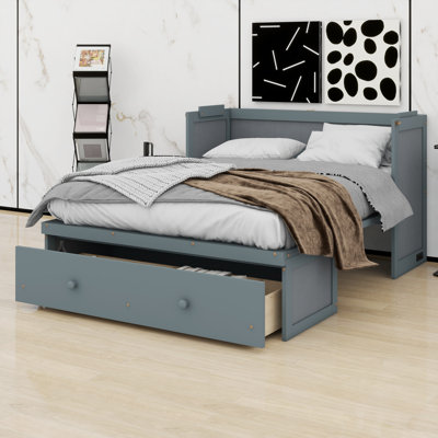 Elegant Murphy Bed with USB Charging Function &  Large Drawer