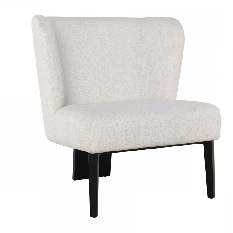  Fauteuil à oreilles rembourré gris avec structure noire