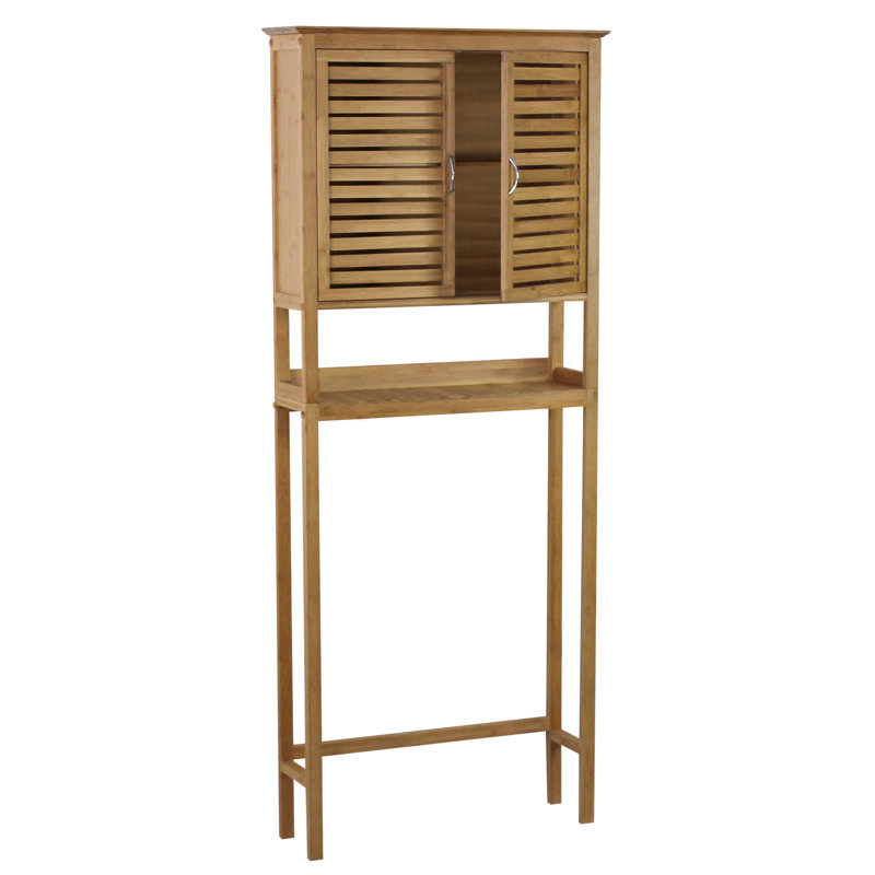 Rangement en bois massif au-dessus de la toilette l 27,5 po x H 67 po x P 7,75 po Nicieza, Naturel
