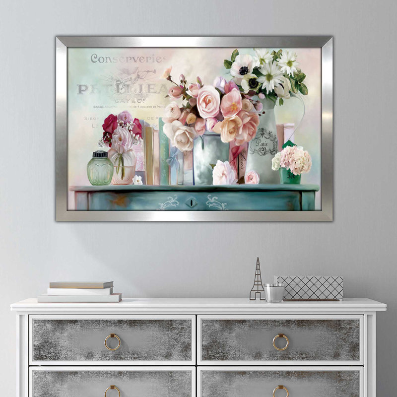 « paris petite », reproduction de peinture à l’huile encadrée, H 27,5 po x l 39,5 po x P 0,75 po