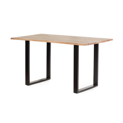 Table de salle à manger élégante de style industriel moderne en bois et en fer mat, 55 po x 31 po x 30 po, l 55 po x P 31 po
