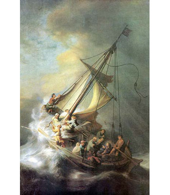 «Christ in a tempête on the Sea of Galilee» par Rembrandt Van Rijn, reproduction d'art