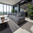 Scandinavian Style Gray Four Seat Compression Sofa