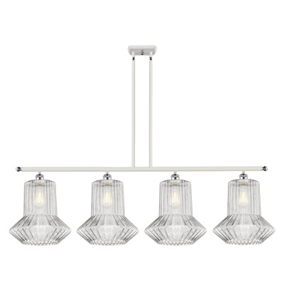 Luminaire suspendu linéaire à 4 lumières pour îlot de cuisine Perri
