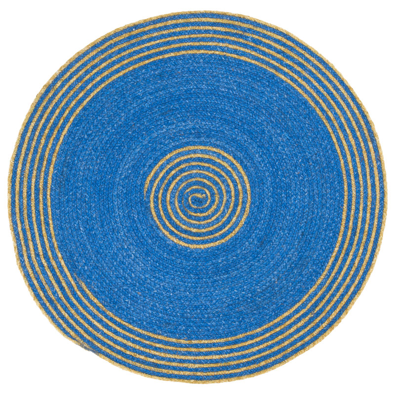 Braided Hand Woven No Pattern Indoor Rug, 6'-0" x 6'-0" Round