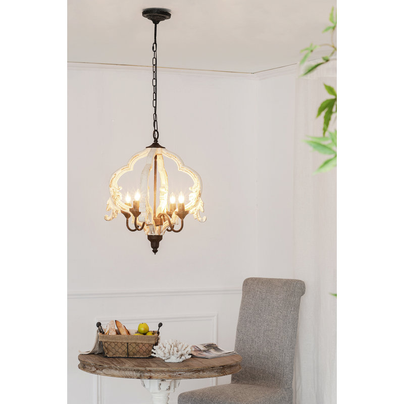 Lustre géométrique à 4 lumières de style bougie Cosima