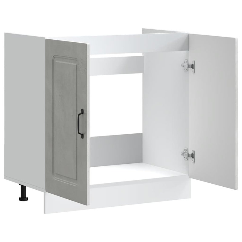 Sink Base Cabinet Kalmar 80X46x81.5 Cm Engineered Wood, Concrete Grey