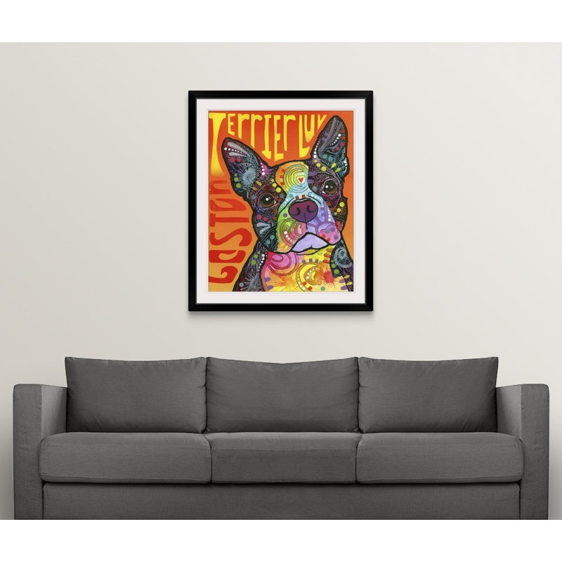 « boston luv », impression, Cadre noir, H 38 po x l 32 po x P 1 po