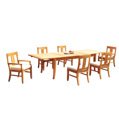 Ensemble repas 7 pièces teck Lamson
