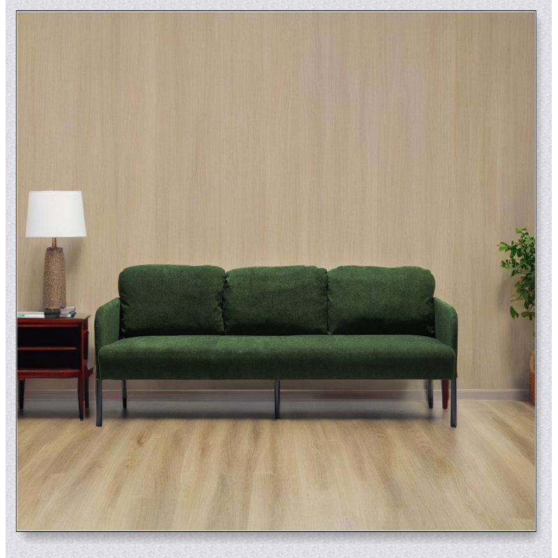 Canapé confortable en tissu de polyester pour divers espaces, rehaussant le style intérieur et procurant de la détente, Green