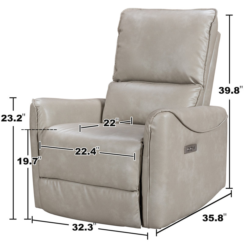 Fauteuil inclinable électrique pivotant rembourré Hjalti, Beige
