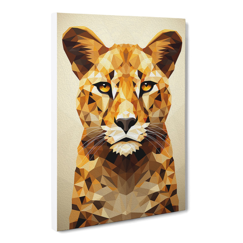 Cheetah Geometric - Wrapped Canvas, 76cm H x 50cm W x 3cm D