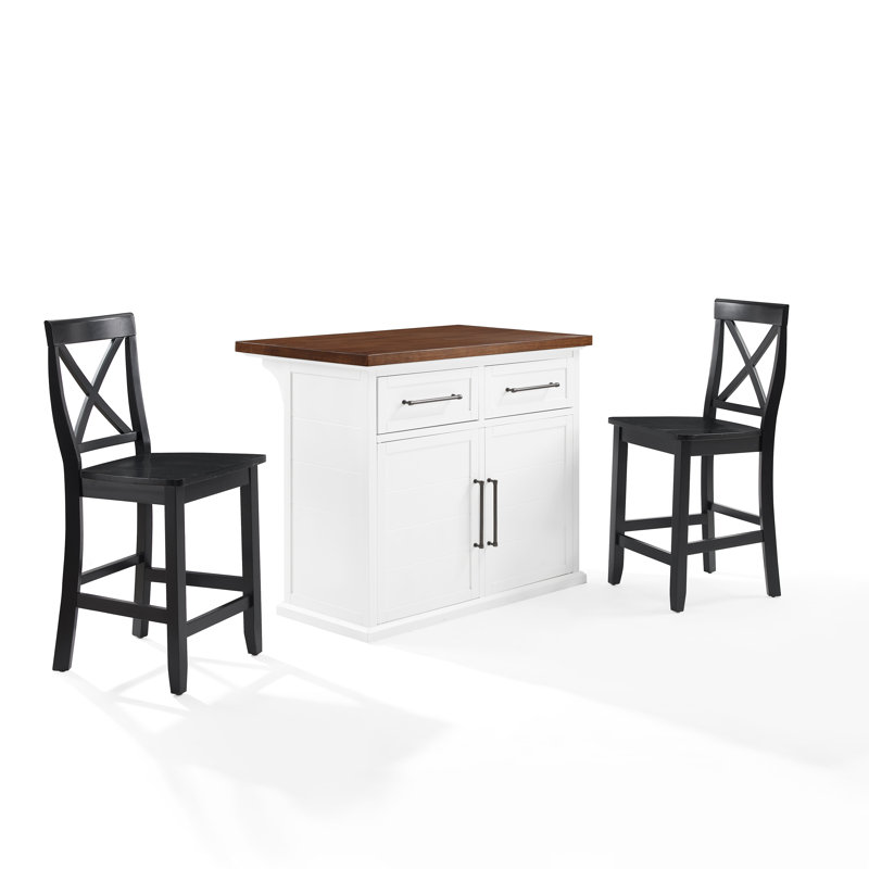 Jorianna Solid Wood Top Kitchen Island