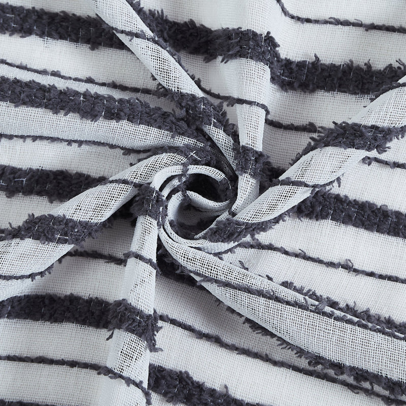 Arolyn Striped Shower Curtain, White