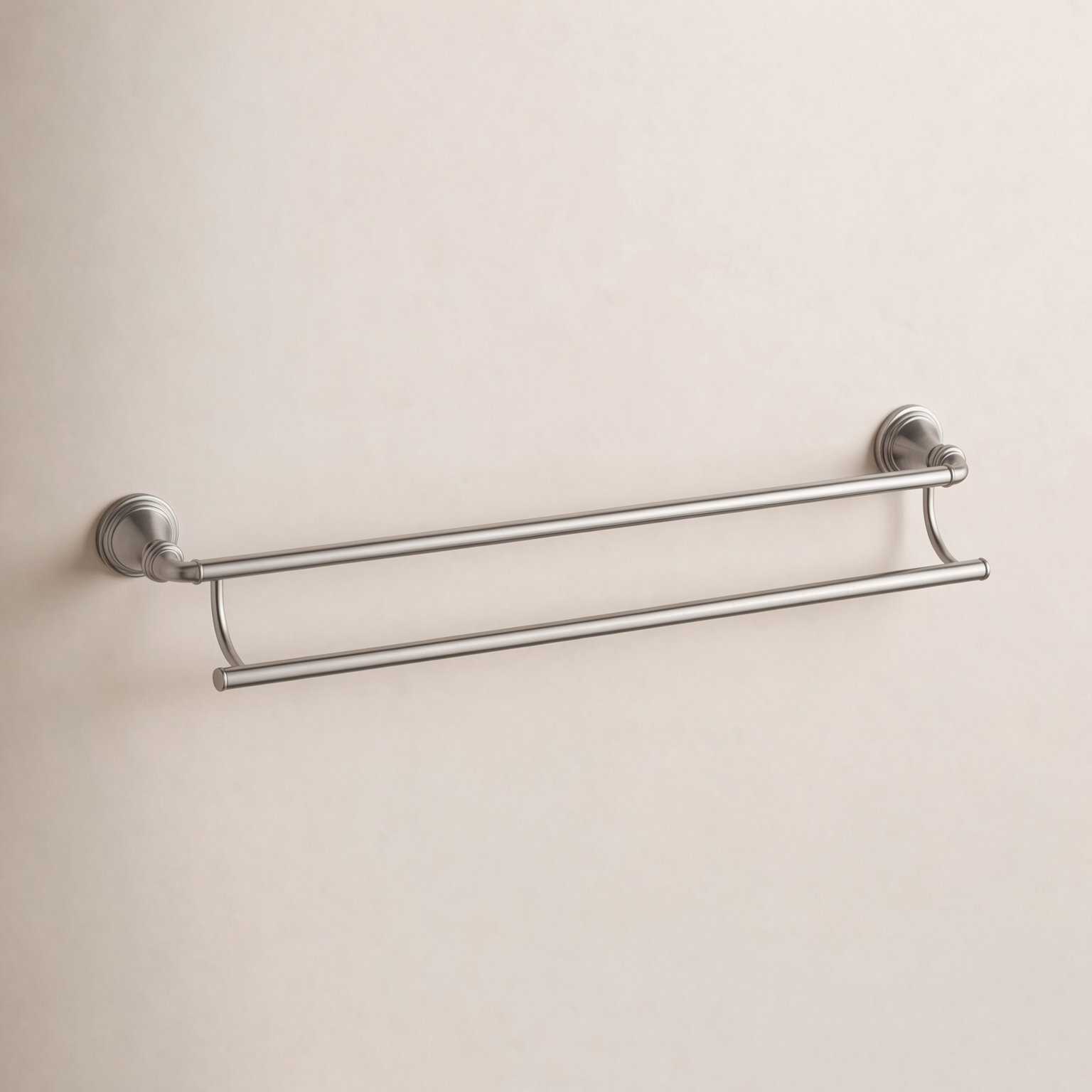 Devonshire 26" Double Wall Mounted Towel Bar, Vibrant Brushed Nickel