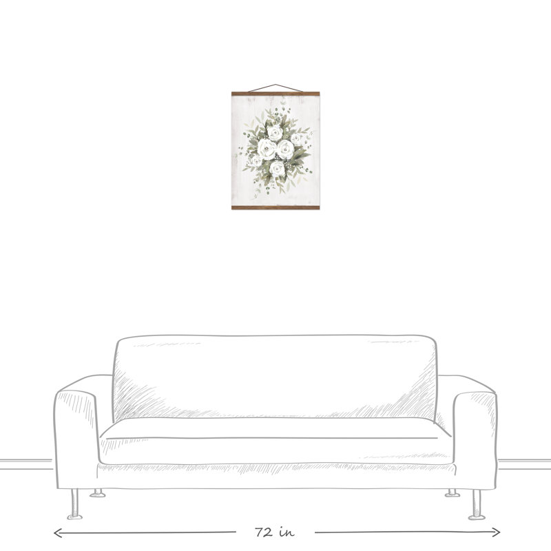 «Sage And White Florals», reproduction sur toile