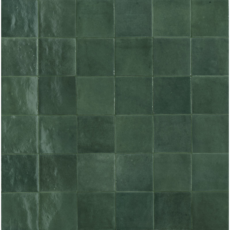 Marrakesh Zellige | 4"x4" Ceramic Wall Tile, Teal