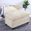 Fauteuils d'appoint modernes, revêtement en chenille beige, structure en bois pour salon