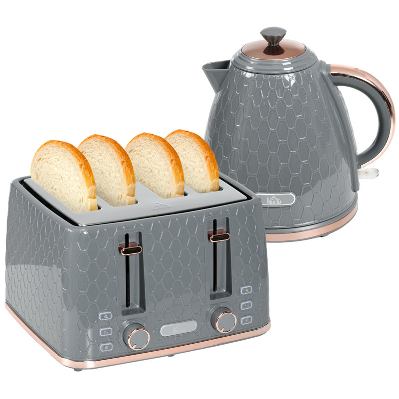 Kettle and Toaster Set, Grey