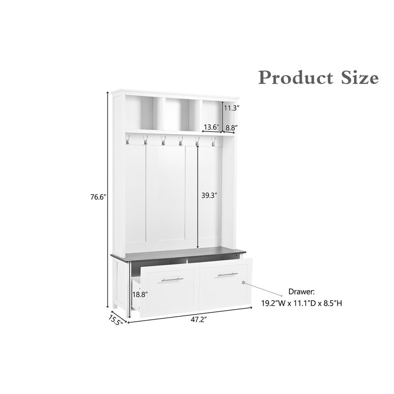 Portemanteau polyvalent 4-en-1, Blanc