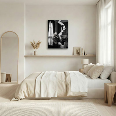 Art mural sur toile Gallery Wrap pour le salon, la chambre à coucher, le bureau ou le vestibule - décoration murale décorative avec miroir hibou