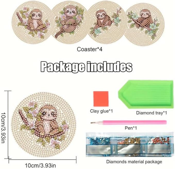Wood Round 4 Piece Coaster Set