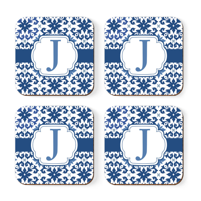 Sous-verre lettre monogramme, J