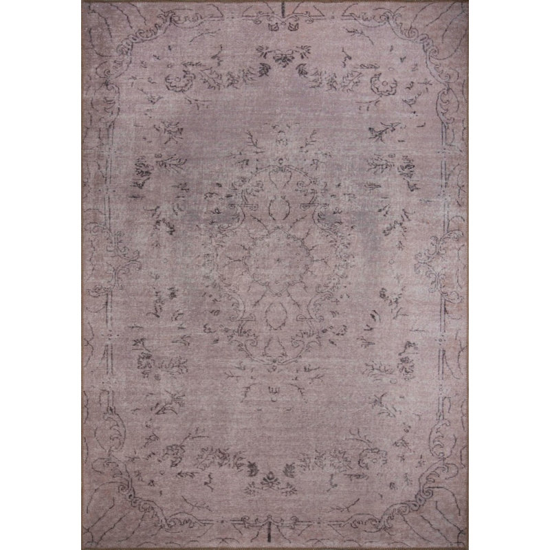 Tapis décoratif brun rétro, Rectangle 8 pi 3 po x 11 pi 6 po
