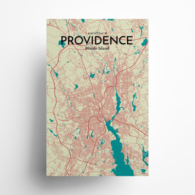 Providence, carte de la ville, impression