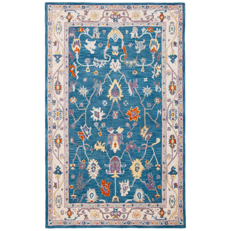 Tapis oriental en laine touffeté à la main Lisabeth, Rectangle 4 pi x 6 pi