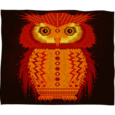 Jeté en polaire moelleux hibou Chobopop Geometric