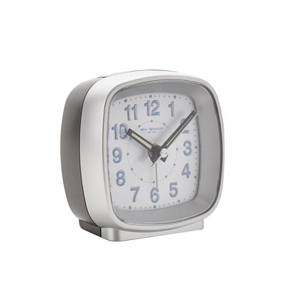 Quartz movement / Crystal Alarm Clock in Silver