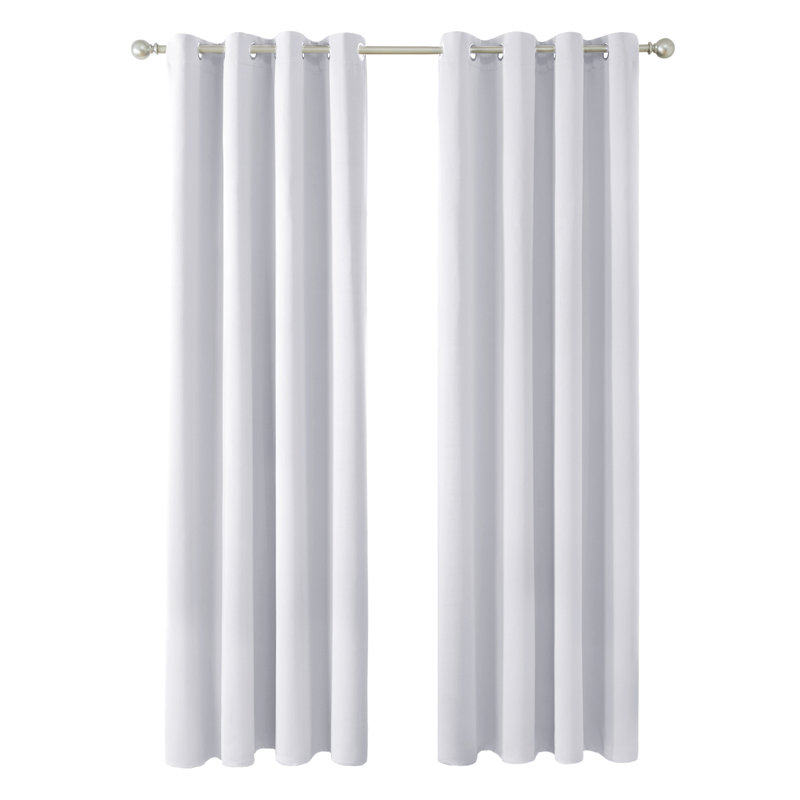 Quannisha Blackout Curtain Pair, Silver Grey, 46cm Width x 183cm Drop