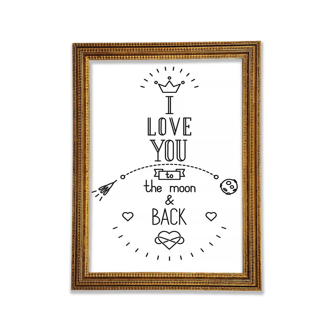 I Love You To The Moon And Back 4 - Einzelne Bilderrahmen Kunstdrucke