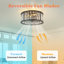 13.2" 7-Blade Reversible Crystal Caged Ceiling Fan With Remote Control And Light Kit Included